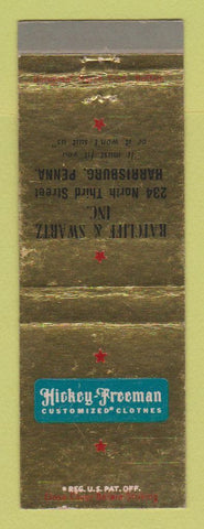 Matchbook Cover - Hickey Freeman Men's Clothes Ratcliff Swartz Harrisburg PA