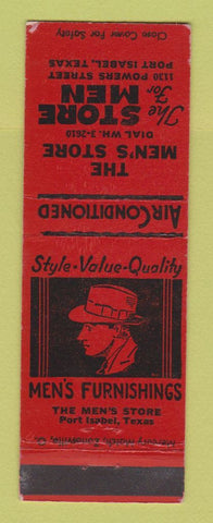 Matchbook Cover - The Men's Store Clothes Port Isabel TX RED