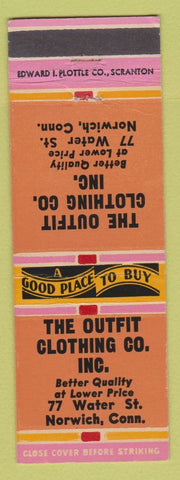 Matchbook Cover - Outfit Clothing Company Norwich CT