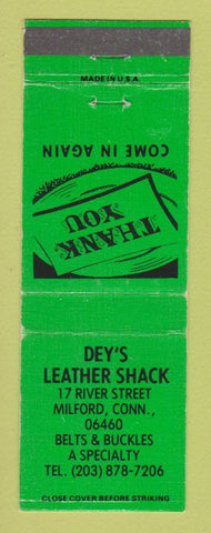 Matchbook Cover - Dey's Leather Shack Milford CT