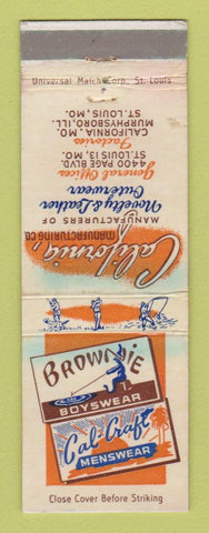 Matchbook Cover - California Clothing Browie Cal Craft Men's St Louis MO
