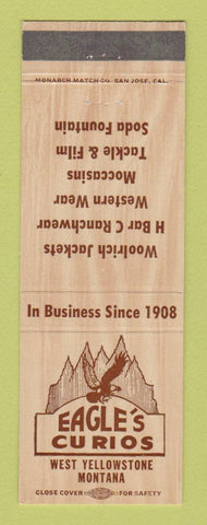 Matchbook Cover - Eagle's Curios West Yellowstone MD Woolrich Clothes