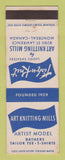 Matchbook Cover - Art Knitting Mills Clothes Tish n Knit Montreal QC