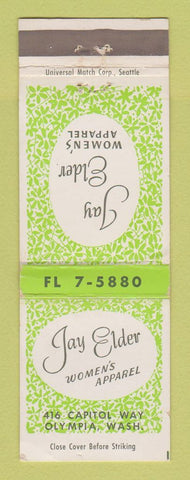 Matchbook Cover - Jay Elder Women's Clothes Olympia WA