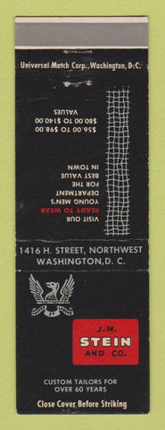 Matchbook Cover - JM Stein Custom Tailors Clothes Washington DC