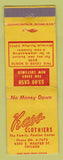 Matchbook Cover - Kass Clothes Chicago IL