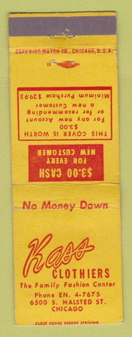 Matchbook Cover - Kass Clothes Chicago IL
