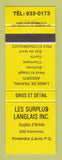 Matchbook Cover - Les Surplus Langlais Clothes Levis QC