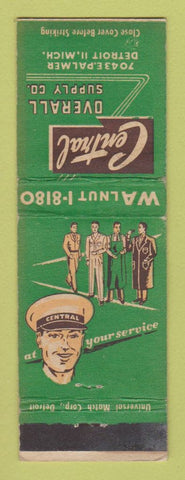 Matchbook Cover - Central Overall Supply Work Clothes Detroit MI