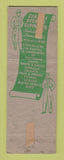 Matchbook Cover - Central Overall Supply Work Clothes Detroit MI