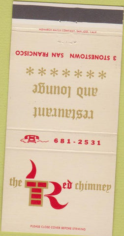Matchbook Cover - The Red Chimney San Francisco CA 30 Strike