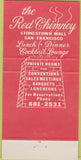 Matchbook Cover - The Red Chimney San Francisco CA 30 Strike