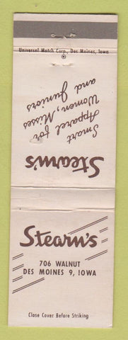 Matchbook Cover - Stearn's Women's Clothes Des Moines IA