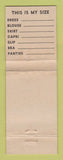 Matchbook Cover - Shirley's Costa Mesa Belmont Shore CA Clothes