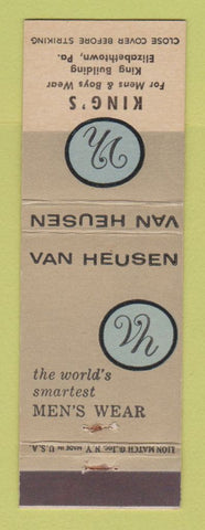 Matchbook Cover - Van Heusen Men's King's Elizabethtown PA