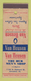 Matchbook Cover - Van Heusen Men's Clothes Hub Shop Arlington VA