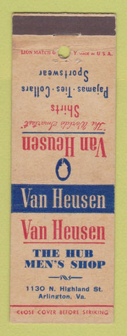 Matchbook Cover - Van Heusen Men's Clothes Hub Shop Arlington VA