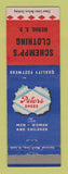 Matchbook Cover - Peters Shoes Schempp's Clothes Menno SD