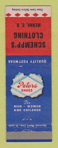 Matchbook Cover - Peters Shoes Schempp's Clothes Menno SD