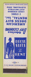 Matchbook Cover - American Dress Suit Rental Cleveland OH WEAR