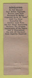 Matchbook Cover - Atlanta Reweavers Clothes Repair Atlanta GA WEAR