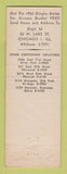 Matchbook Cover - Gingiss Bros Men's Formal Clothes Chicago IL