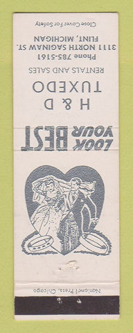 Matchbook Cover - H&D Tuxedo Rentals Flint MI