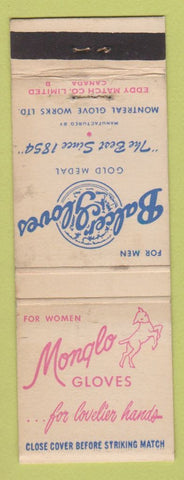 Matchbook Cover - Balcer Gloves Montreal QC Monglo WEAR