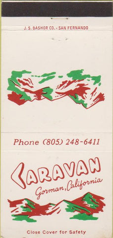 Matchbook Cover - Caravan Gorman CA 30 Strike