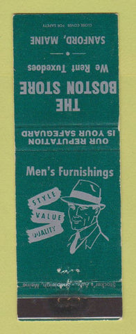 Matchbook Cover - The Boston Store Men's Clothes Tuxedo Rental Sanford ME