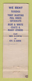 Matchbook Cover - American Dress Suit Rental Cleveland OH WEAR