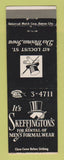 Matchbook Cover - Skeffington's Men's Formal Clothes Tuxedo Des Moines IA