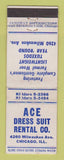Matchbook Cover - Ace Dress Suit Rental Chicago IL WEAR