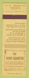 Matchbook Cover - The Hind Quarter Clothes Toronto ON