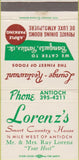 Matchbook Cover - Lorenz's Country House Antioch IL 30 Strike