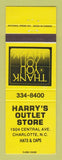 Matchbook Cover - Harry's Outlet Store Charlotte NC