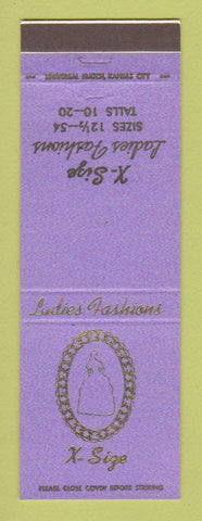 Matchbook Cover - X Size Women's Clothes Clear Lake Fort Doge Ankeny IA