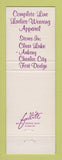 Matchbook Cover - X Size Women's Clothes Clear Lake Fort Doge Ankeny IA