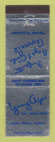 Matchbook Cover - Young Ages Children's Clothes Miami Beach FL