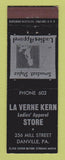 Matchbook Cover - La Verne Kern Women's Clothes Danville PA