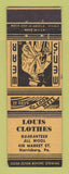 Matchbook Cover - Louis Clothes Men's Harrisburg PA YELLOW