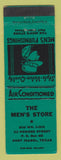 Matchbook Cover - The Men's Store Clothes Port Isabel TX GREEN
