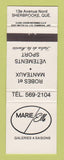 Matchbook Cover - Marie Elle Clothes Sherbrooke QC