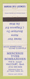 Matchbook Cover - Mercerie Yves Bombardier Valcourt QC