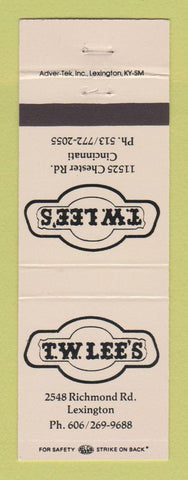 Matchbook Cover - TW Lee's Cincinnati OH Lexington KY