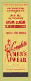 Matchbook Cover - Schroeder's Men's Clothes Frederick MD