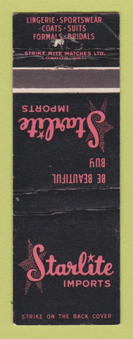 Matchbook Cover - Starlite Imports Clothes Toronto ON WEAR