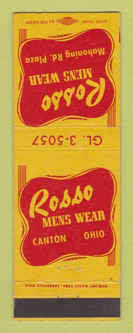 Matchbook Cover - Rosso Men's Clothes Canton OH