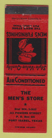 Matchbook Cover - The Men's Store Clothes Port Isabel TX RED