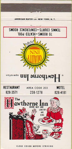 Matchbook Cover - Hawthorne Inn Middletown CT 30 Strike